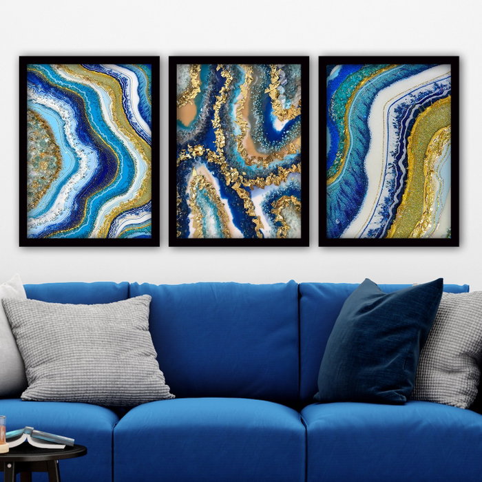 Wallity Cuadro decorativo enmarcado 3 piezas Multicolor 35 x 45 cm
